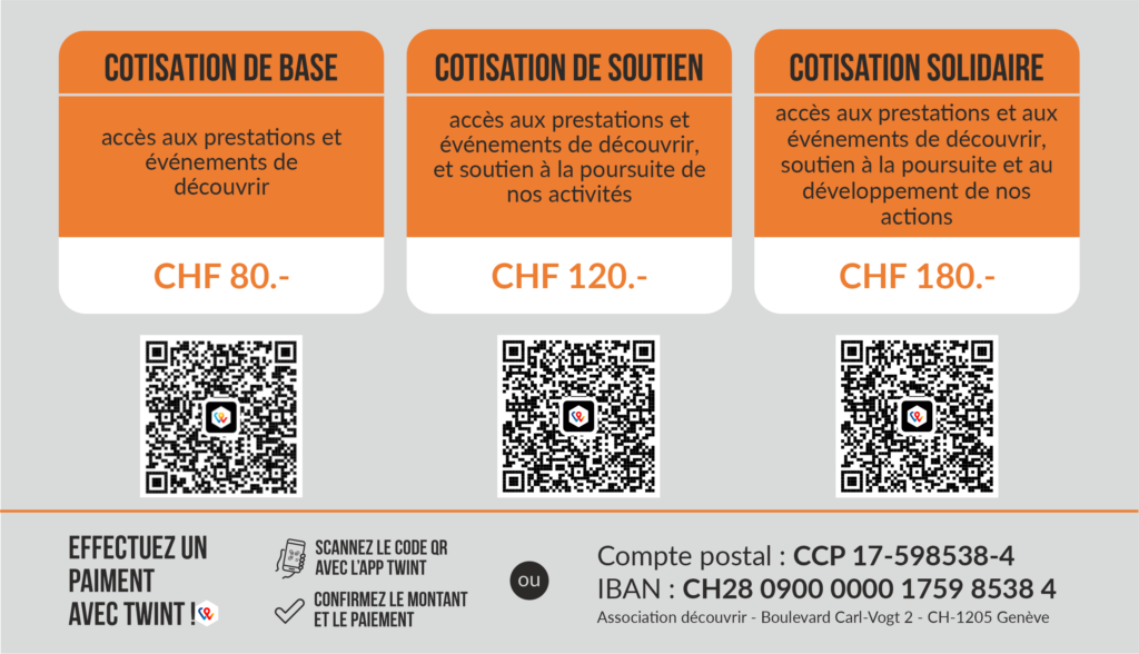 Devenir membre de l'association découvrir - Cotisation